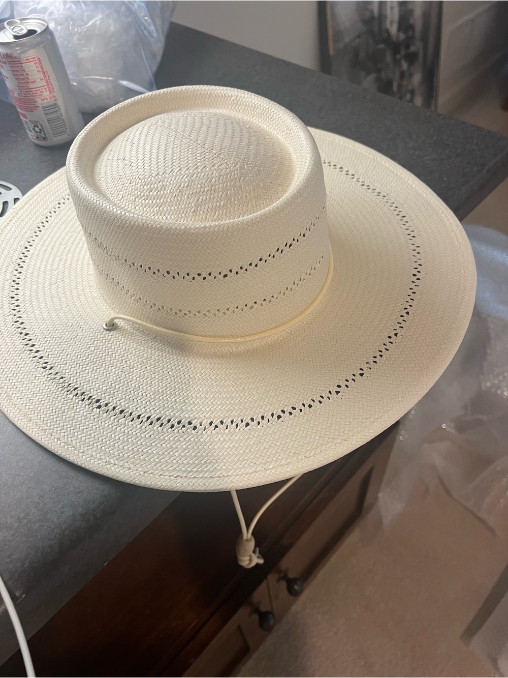 Lack Of Color Wide-Brim Straw Sun Hat in Cream
